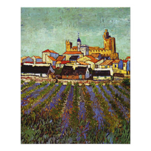 Van Gogh - Ansicht von Saintes-Maries Poster