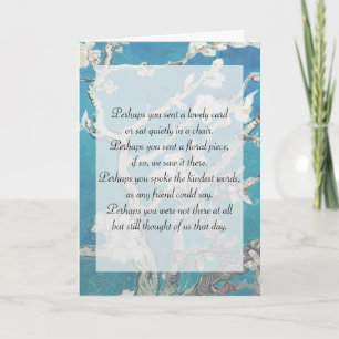 Van Gogh Art Beileid Vielen Dank an die Familie Karte