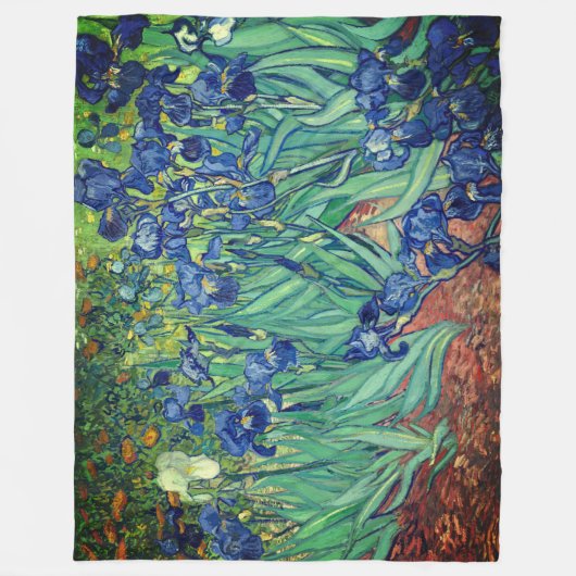 Van Gogh Art Irises Fleecedecke (Vorderseite)