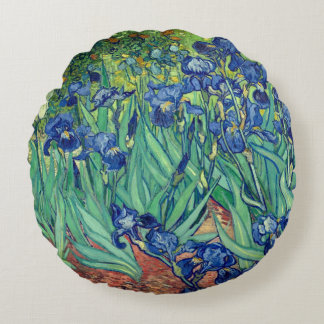 Van Gogh Art Irises Rundes Kissen
