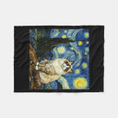 Van Gogh Art Starry Night - Funny Ragdoll Cat Arti Fleecedecke (Vorderseite (Horizontal))