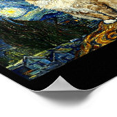 Van Gogh Art Starry Night - Funny Ragdoll Cat Arti Poster (Ecke)