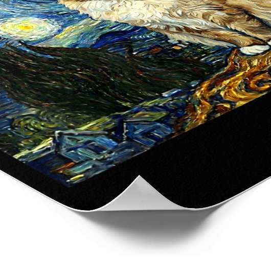 Van Gogh Art Starry Night - Funny Ragdoll Cat Arti Poster (Ecke)