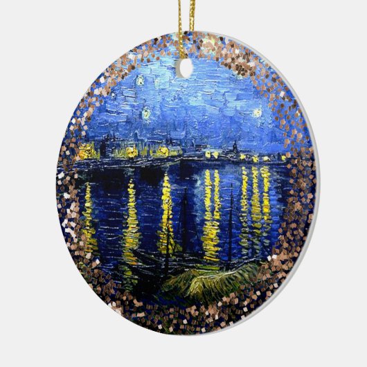 Van Gogh art, Starry Night over Rhone, Keramik Ornament (Links)