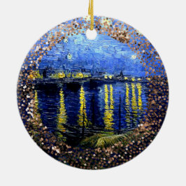 Van Gogh art, Starry Night over Rhone, Keramik Ornament
