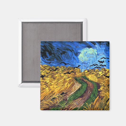 Van Gogh art: Wheatfield mit Crows Magnet (Vorderseite/Rückseite)