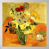 Van Gogh artwork, Japanese Vase with Roses, Poster (Vorne)