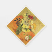 Van Gogh artwork, Japanese Vase with Roses, Serviette (Ecke)