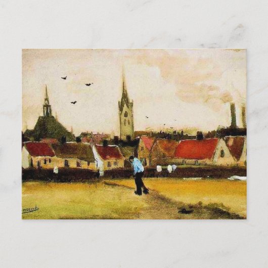 Van Gogh - Aussicht auf Den Haag mit der Neuen Kir Postkarte (Vorderseite)