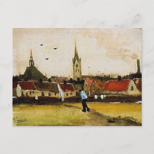 Van Gogh - Aussicht auf Den Haag mit der Neuen Kir Postkarte (Vorderseite)