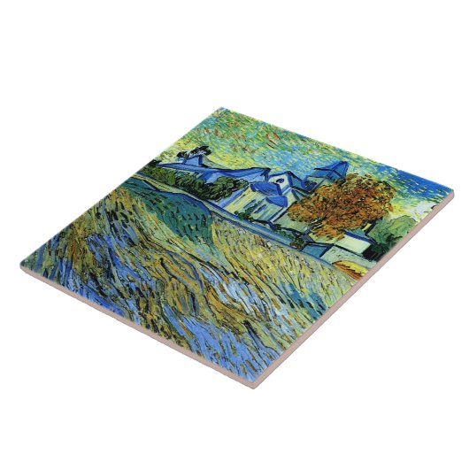 Van Gogh - Aussicht auf die Kirche St. Paul, Fliese (Seite)
