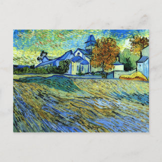 Van Gogh - Aussicht auf die Kirche von Saint Paul Postkarte