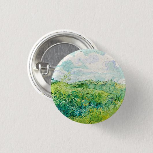 Van Gogh. Auvers für grüne Weizenfelder. Impressio Button (Vorne & Hinten)