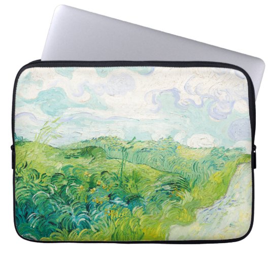 Van Gogh. Auvers für grüne Weizenfelder. Impressio Laptopschutzhülle (Vorderseite)