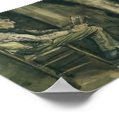 Van Gogh - Bauer sitzt am Feuer und liest Poster (Ecke)