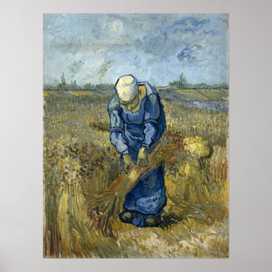 Van Gogh - Bauernfrauen Bindeblätter Poster (Vorne)