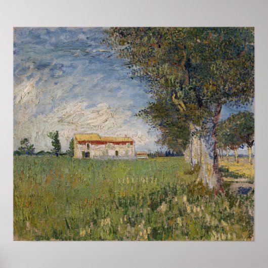 Van Gogh - Bauernhof auf einem Feld Poster (Vorne)