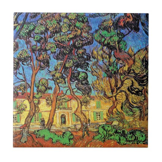 Van Gogh - Bäume im Garten des St. Paul Hospital Fliese (Vorderseite)
