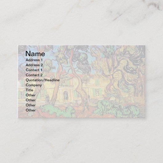 Van Gogh - Bäume im Garten des St. Paul Hospital Visitenkarte (Vorderseite)