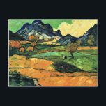 Van Gogh - Berg Gaussier mit Mas de Saint-Paul Postkarte<br><div class="desc">Berg Gaussier mit dem Mas de Saint-Paul,  Landschaftsmalerei von Vincent van Gogh</div>