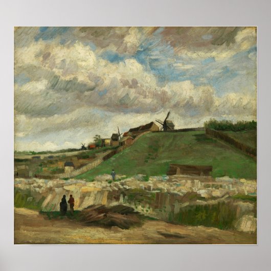 Van Gogh - Berg Montmartre mit Steinbruch Poster (Vorne)