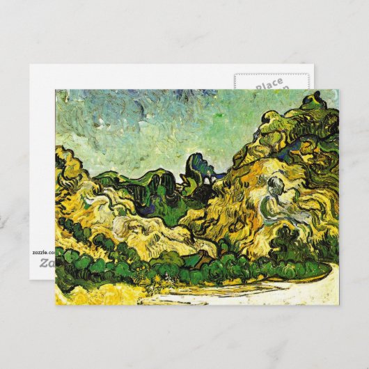 Van Gogh - Berglandschaft bei Saint-Remy Postkarte (Vorne/Hinten)