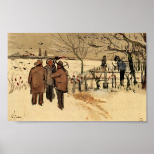 Van Gogh - Bergleute im Winter des Schnees Poster