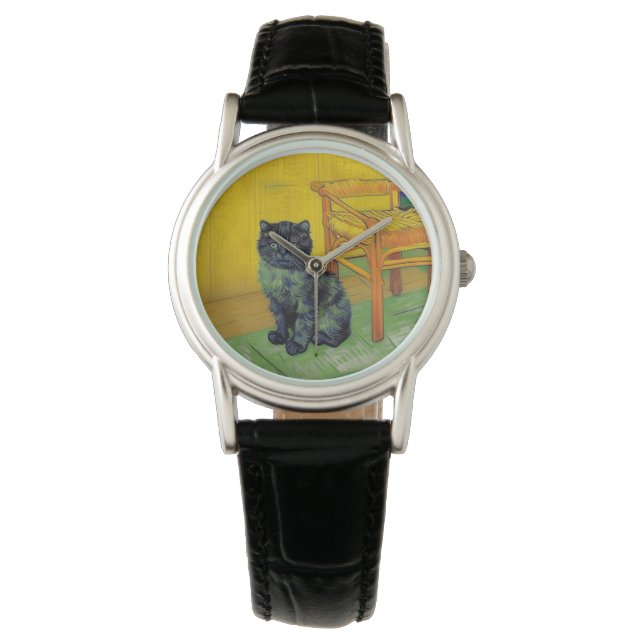 Van Gogh Black Cat Armbanduhr (Vorderseite)