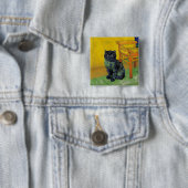 Van Gogh Black Cat Button (Beispiel)