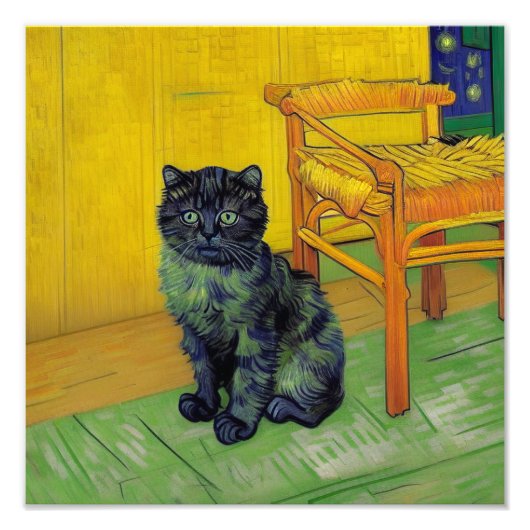 Van Gogh Black Cat Fotodruck (Vorne)