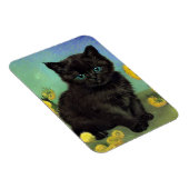 Van Gogh Black Cat Gelbe Blumen Magnet (Rechte Seite)