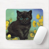 Van Gogh Black Cat Gelbe Blumen Mousepad (Mit Mouse)