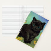 Van Gogh Black Cat Gelbe Blumen Notizblock (Innen)