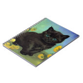 Van Gogh Black Cat Gelbe Blumen Notizblock (Linke Seite)