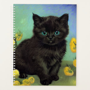Van Gogh Black Cat Gelbe Blumen Planer