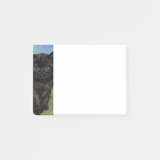 Van Gogh Black Cat Gelbe Blumen Post-it Klebezettel (Vorderseite)
