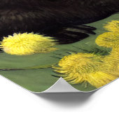 Van Gogh Black Cat Gelbe Blumen Poster (Ecke)