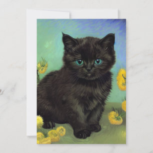 Van Gogh Black Cat Gelbe Blumen Save The Date