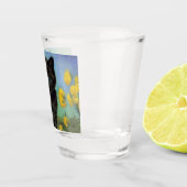 Van Gogh Black Cat Gelbe Blumen Schnapsglas (Rechts)