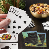 Van Gogh Black Cat Gelbe Blumen Spielkarten (In Situ)
