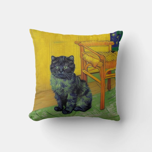 Van Gogh Black Cat Kissen (Vorderseite)