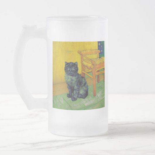 Van Gogh Black Cat Mattglas Bierglas (Links)