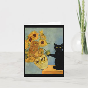 Van Gogh Black Cat mit Sonnenblumen 8647 Subtle Re Karte