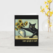 Van Gogh Black Cat mit Sonnenblumen Funny Cat Pain Karte (Gelbe Blume)