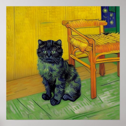 Van Gogh Black Cat Poster (Vorne)
