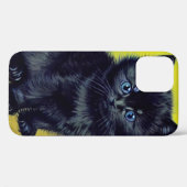 Van Gogh Black Cat Purple Flowers Case-Mate iPhone Hülle (Rückseite (Horizontal))
