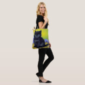 Van Gogh Black Cat Purple Flowers Tasche (Am Model)