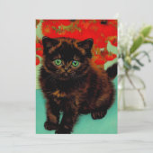 Van Gogh Black Cat Red Blume Ankündigung (Stehend Vorderseite)