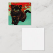 Van Gogh Black Cat Red Blume Begleitkarte (Vorne/Hinten)