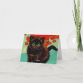 Van Gogh Black Cat Red Blume Einladung (Rückseite)